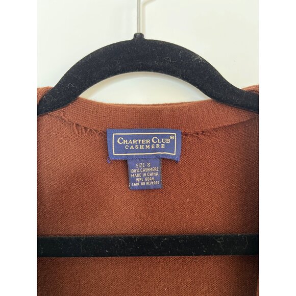 Charter Club Brown 100% Cashmere Long Sleeve Cardigan Button Front Small Men's - Picture 6 of 9